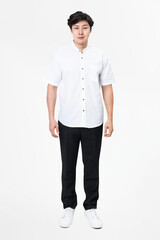 Poster - Man in white shirt and pants casual wear fashion full body