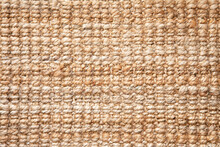 Flat Lay View Of Natural Color Braided Jute (Corchorus Olitorius And Corchorus Capsularis)material Doormat. Background Texture Concept.