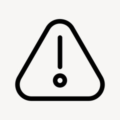 Warning outlined icon for social media app