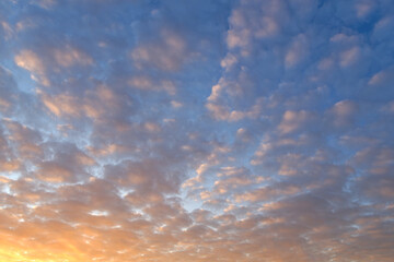 Wall Mural - beautiful sky at sunset with clouds, sky remplacement, nature background