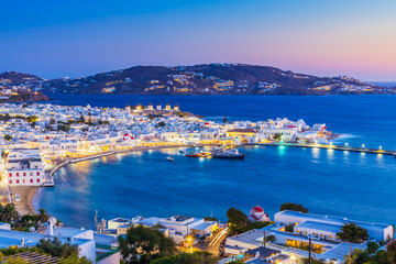 Wall Mural - Mykonos, Greece. Panoramic view of Mykonos town, Cyclades islands.