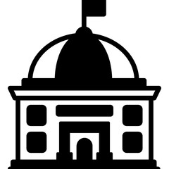 Sticker - 
Government building in a solid style icon is editable and easy to use 

