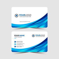 Wall Mural - Modern business card design in blue color