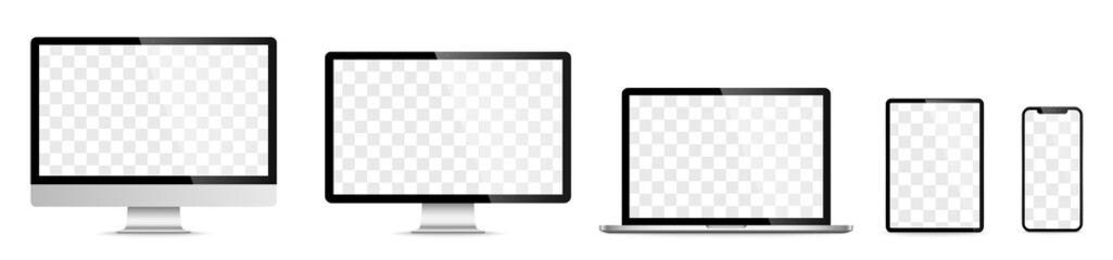 Wall Mural - device screen set - laptop smartphone tablet computer monitor. vector