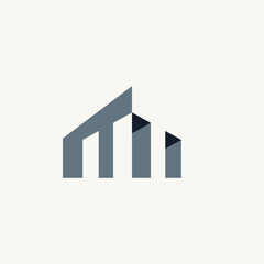 Wall Mural - Clean and unique 3D building logos or icons.
