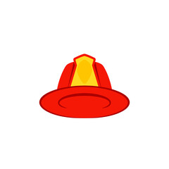 Canvas Print - firefighter hat front view icon. clipart image isolated on white background