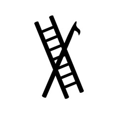 Wall Mural - firefighter hook and ladder silhouette icon. clipart image isolated on white background