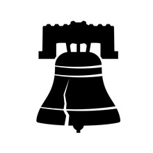 Liberty Bell Philadelphia Silhouette Icon. Clipart Image Isolated On White Background