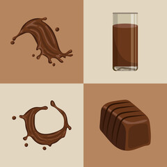 Poster - four liquids chocolates