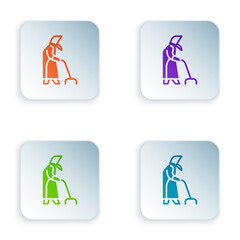 Poster - Color Grandmother icon isolated on white background. Set colorful icons in square buttons. Vector