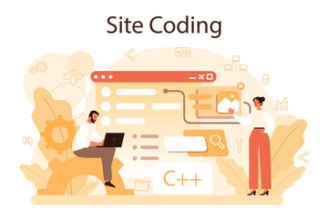 Poster - website development. support and development service. web page