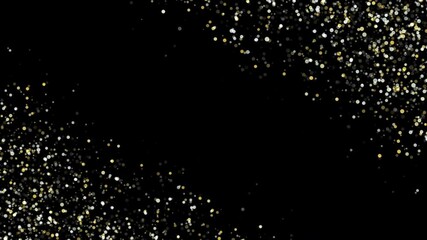Wall Mural - gold glitter particles text background space
