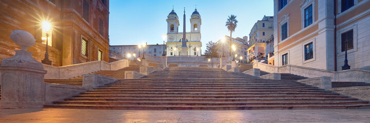 Wall Mural - Monumental staircase Spanish Steps and and Trinita dei Monti chu