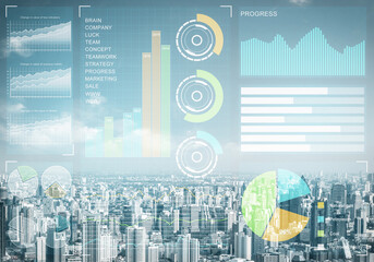 Business concept with abstract stock market data