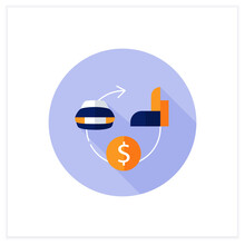Assets Expected Life Cycle Flat Icon. Stages Series Assets Management. Estimated Useful Life, Total Ownership Cost. Business Concept. Vector Illustration