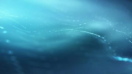 Wall Mural - Blurry dotted lines waves motion background. Artistic artificial underwater copy space animation.