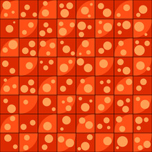 Orange Soda Mosaic Tile With Bubbles. Vector Ornament.