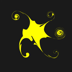 Wall Mural - Abstraction in yellow on a dark background. Abstract background.