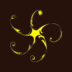 Wall Mural - Abstraction in yellow on a dark background. Abstract background.