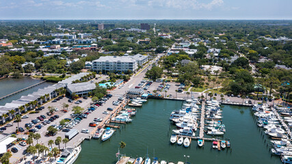 Wall Mural - Dunedin Florida Aerial View Over Marina