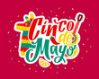 Cinco de Mayo - May 5, federal holiday in Mexico. Hand drawn lettering phrase. Cinco de mayo poster with guitar and decoration vector illustration design. Mexican fiesta