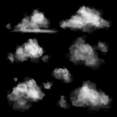 Wall Mural - cloud realistic. sky white clouds in air, fog effect fluffy frame, cloudy weather background, clouds