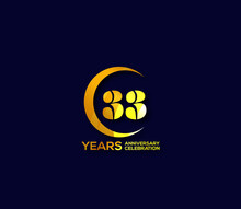 33 Years Anniversary Celebration Logotype With Modern Gold Mix Color Circle Logo Design Concept