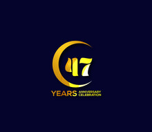 47 Years Anniversary Celebration Logotype With Modern Gold Mix Color Circle Logo Design Concept