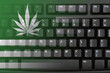 © Karen Roach - Cannabis on the internet in the US with the flag on a black keyboard