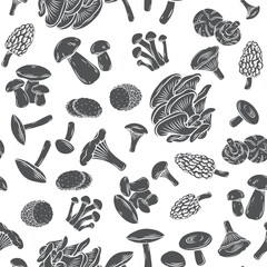 Wall Mural - Edible mushrooms seamless pattern