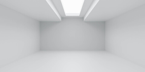 white empty abstract building interior room 3d render illustration
