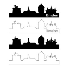 Skyline Silhouette von Emden Set