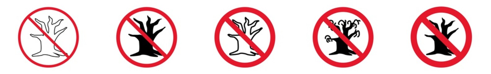 Wall Mural - Prohibition Sign Dead Tree Toxic Toxin Forbidden Icon | Environmental Destruction Prohibition Signs Prohibited Vector Illustration Logo | Dry Impact Prohibition Sign Isolated