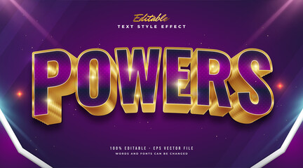 Wall Mural - bold purple and gold text style with curved effect