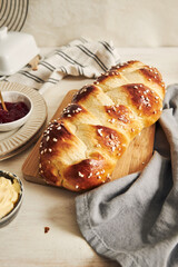 Sticker - High angle shot of delicious sweet yeast bread with sesame seeds