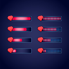 Wall Mural - set of gui fantasy rpg health life progress bar. perfect for 2d games vector illustration