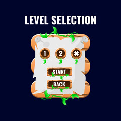 Wall Mural - rounded wooden nature game ui level selection interface. perfect for 2d games vector illustration