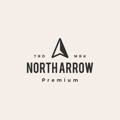 Wall Mural - north arrow compass hipster vintage logo vector icon illustration