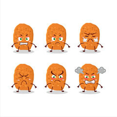 Sticker - Chicken nugget cartoon character with various angry expressions