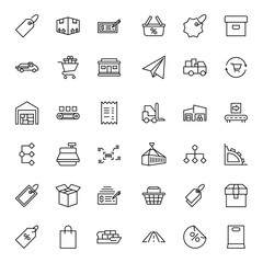 Poster - Commerce line icon set.