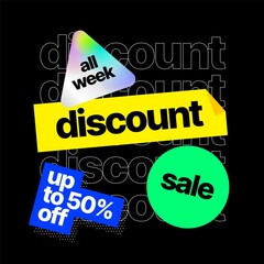 Wall Mural - Discount banner template. Vector illustration for special offer.