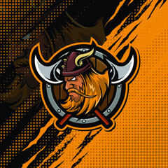 Vikings mascot logo design illustration