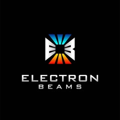 Wall Mural - Electron beams logo, letter E and letter B concept