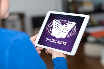 Sticker - Online news concept on a tablet