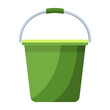 Cartoon vector illustration housework equipment tool green bucket