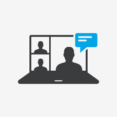 Wall Mural - video conference online meeting flat design icon