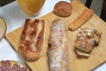 bread and croissants for breakfast brunch