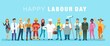 © tatoman - International Labor Day, May 1. Working people group. Human characters vector illustration.