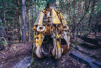 Wall Mural - Famous scrap bucket in Pripyat abandoned city in Chernobyl Exclusion Zone, Ukraine