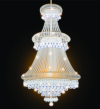 Illustration Of A Crystal Chandelier Antique With Pendants